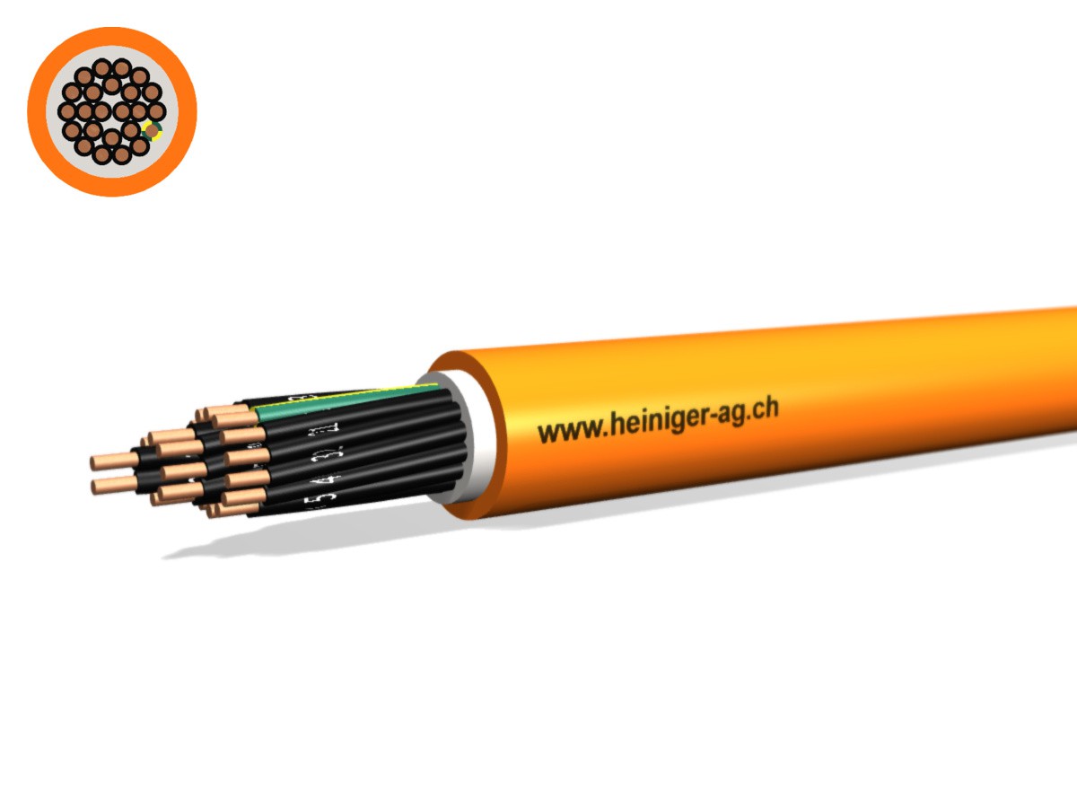 Câble de sécurité FE180 E90 24x1.50 LPE - PYROFIL san-hal non propag. de flamme or