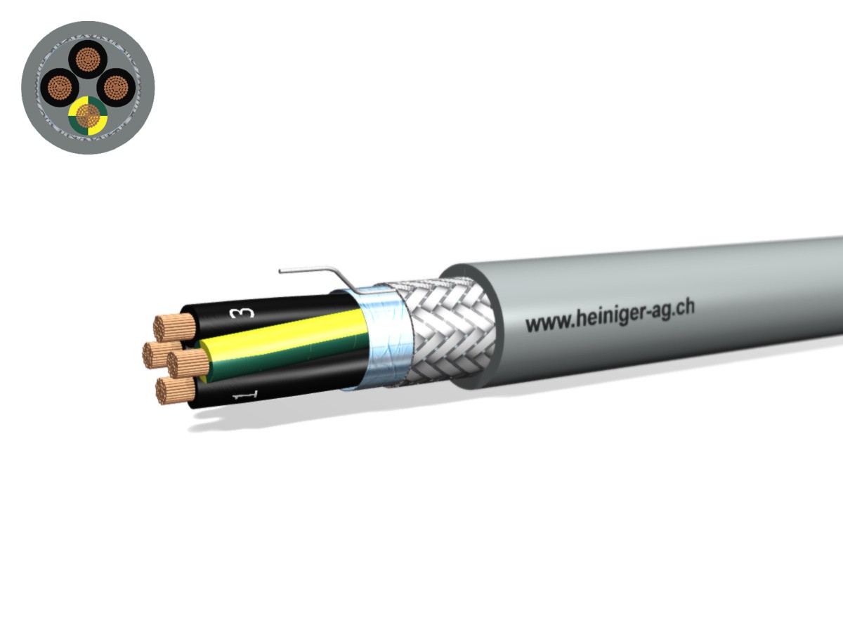 Câble commande Cca-flex C 4x10 JZ gr - LiH(St)CH san-hal 0.6/1kV EN 50399