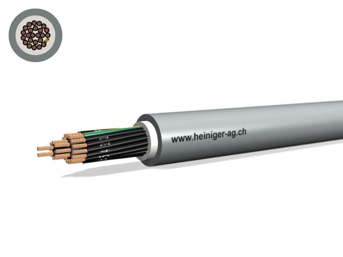 Câble commande Cca-flex 25x0.75 JZ gr - LiHH san-hal 300/500V EN 50399