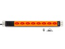 H-LINE Steckdosenleiste 19" 8xT13 oF - ohne Netzfilter, Kabel 3m, orange