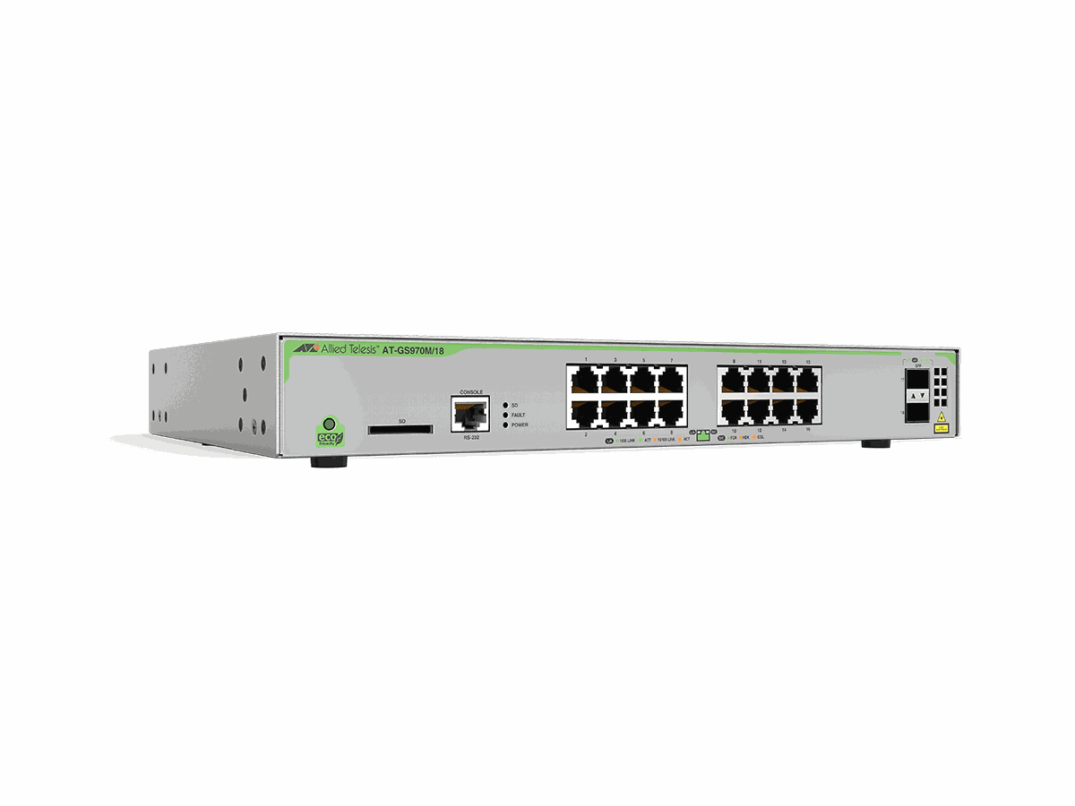 AT-GS970M/18, 16x10/100/1000T, 2xSFP - Switch L3, managed