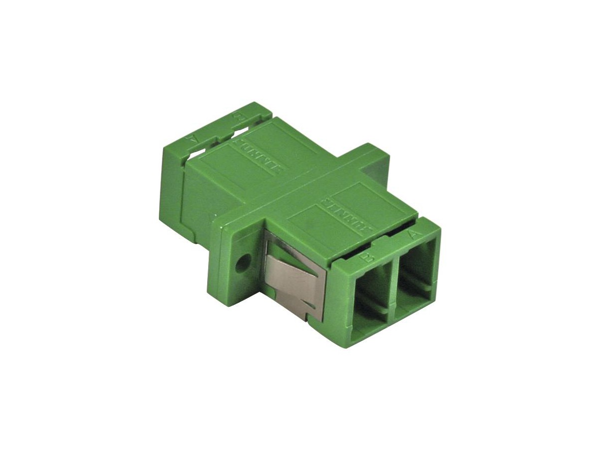 Mittelstück LX.5 hrl duplex Singlemode - grün, mit Flansch