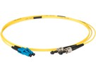 Cordon fibre optique, LCd - ST - 9/125, duplex jaune, fig.8, L= 5.0m