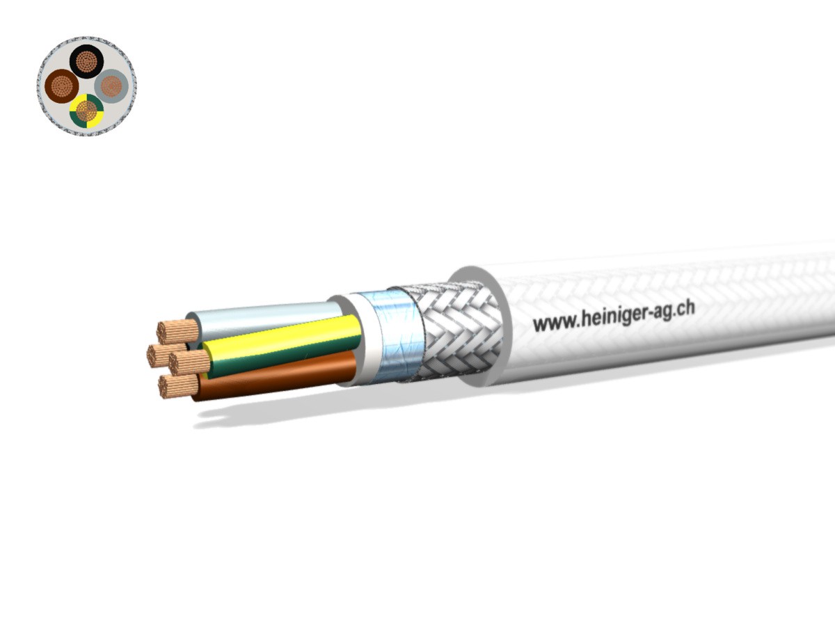 Câble de moteur PVC Eca-flex 2YSLCY 4x6 - LPE transp. 70°C 0.6/1kV HD 308 S2
