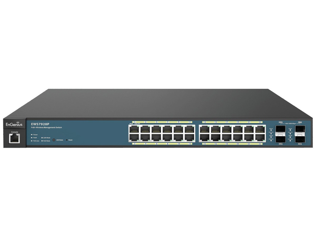 EnGenius EWS7928P, 50AP Controleur - Switch, PoE+, 24x1000T + 4xSFP