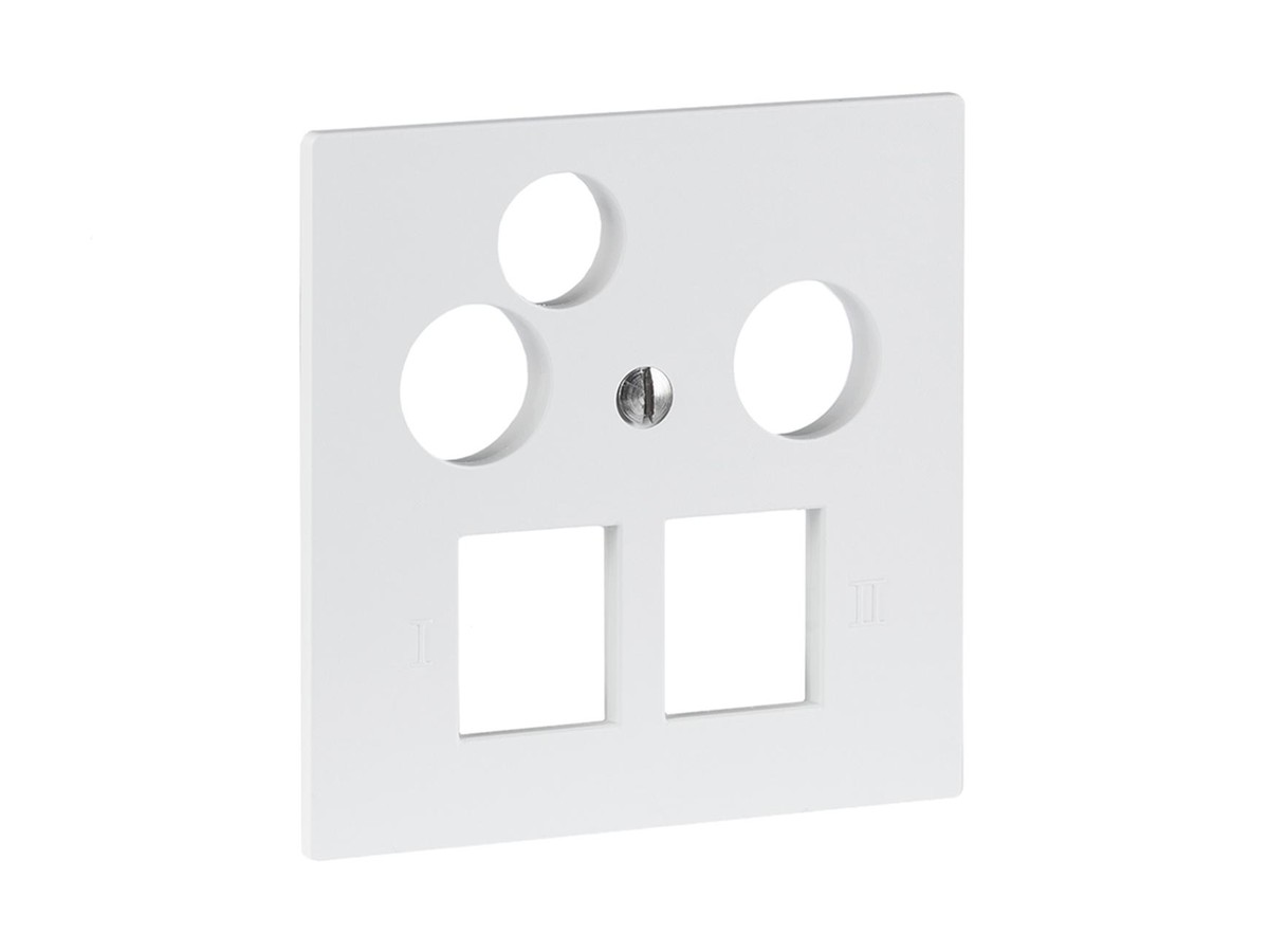 R&M HWS Disque frontal MM 60x60 - 3x Koax+2xRJ45 spécial, blanc, vide