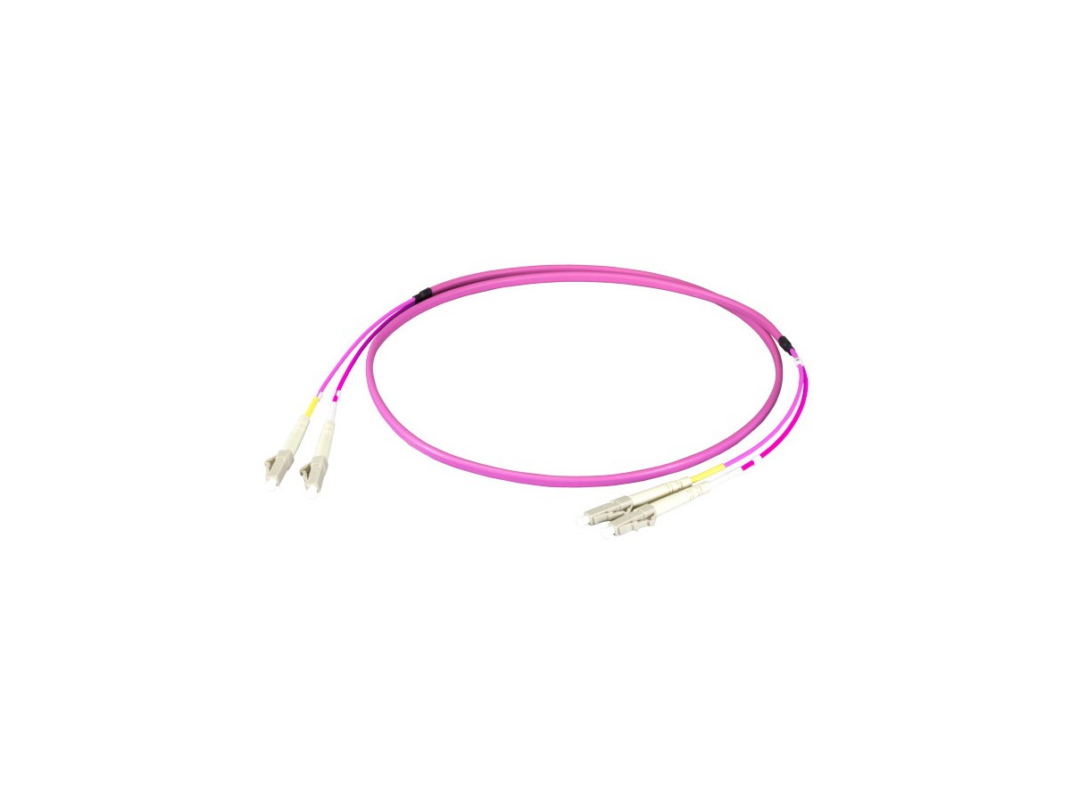 Flat Twin FO-Patchkabel LCd-LCd - 50/125 OM4, violett, 3x5mm, L= 10m