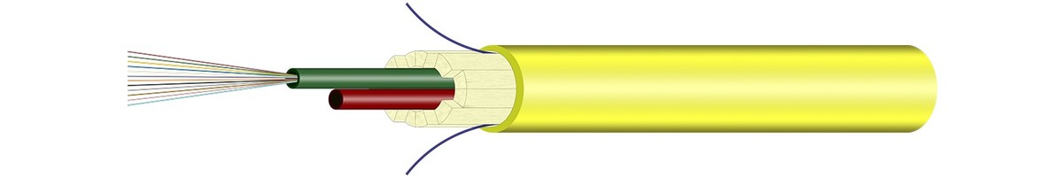 H-LINE FO Universal 2x12E9/125, Eca - Innen/Aussenkabel 8.0mm, 3000N, gelb