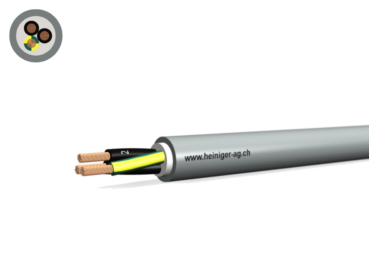 PVC-PUR Kabel 3x1.00 JZ num gr - 300/500V