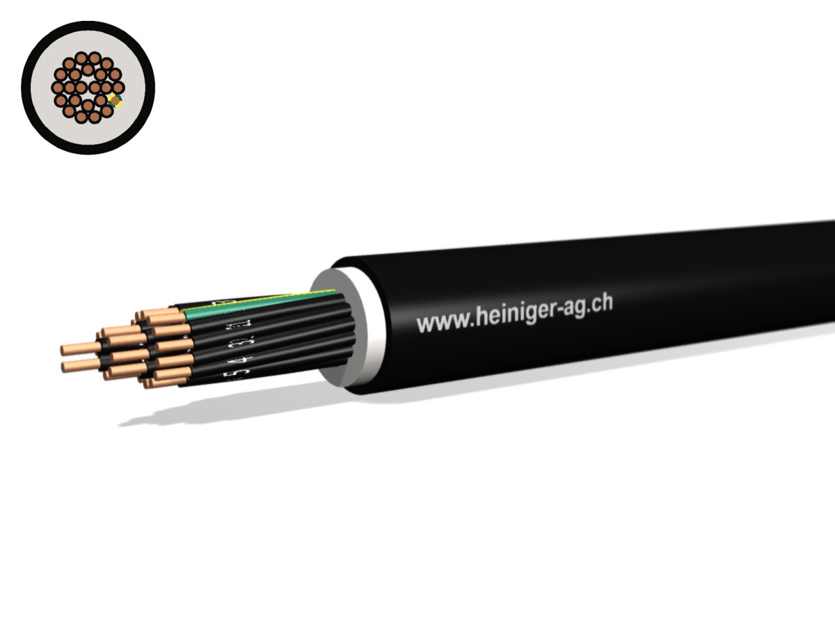 Erdkabel NYY-J Eca 24x2.50 sw - 0.6/1kV