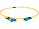Cordon fibre optique, LCd - SCd - 9/125, duplex jaune, fig.8, L= 1.0m