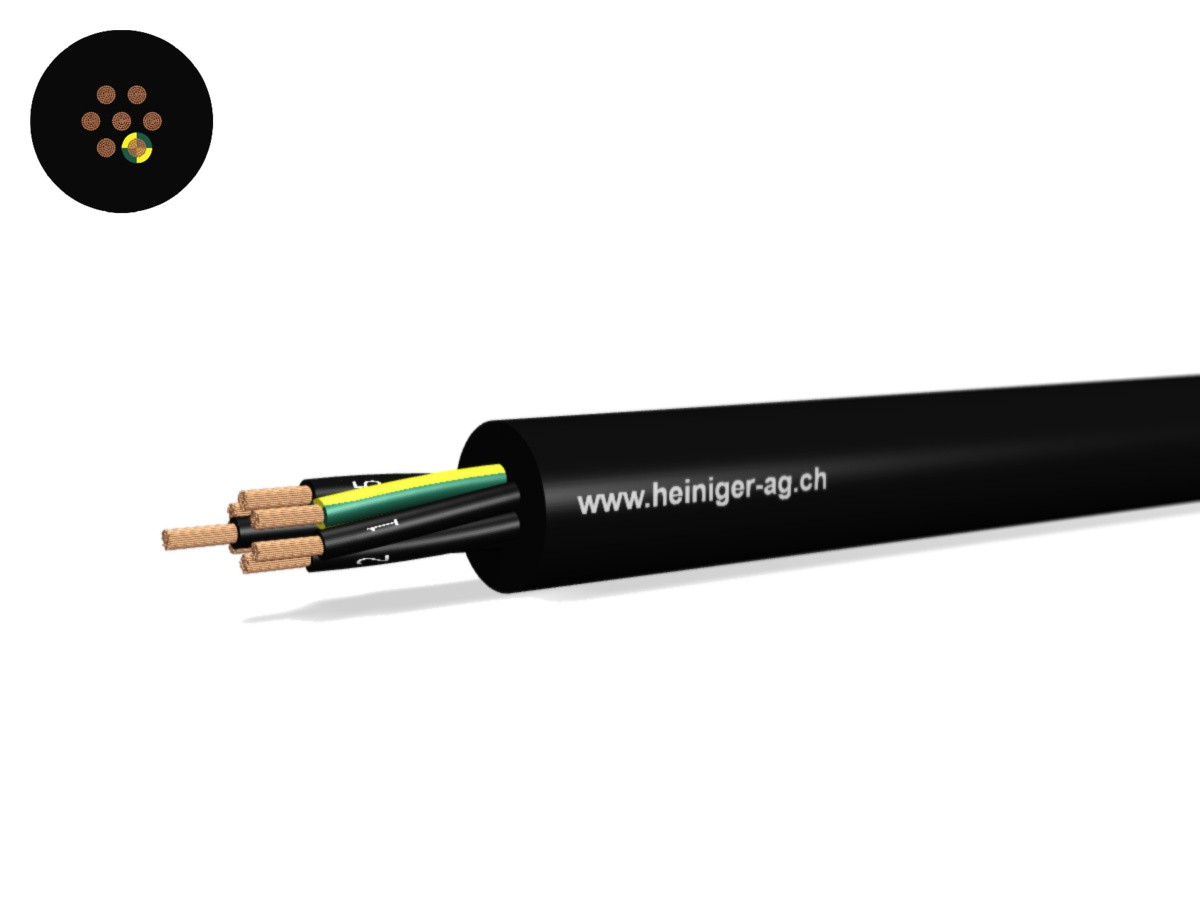 Câble d'appareils Td Eca 7G1.00 LPE nr - RAL9005 N05VV-F 300/500V HD 308 S2