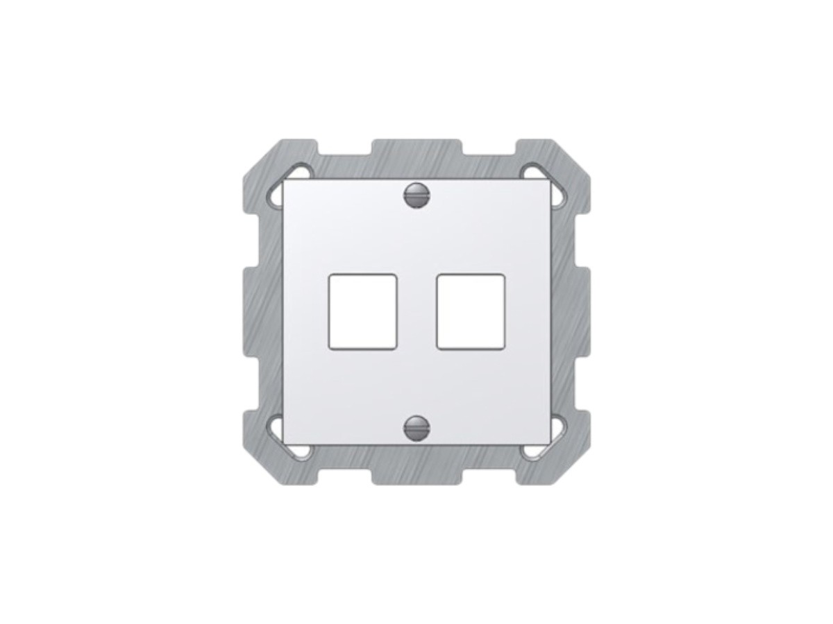 Unilan Boît. encastré EDIZIOdue, 2 ports - blanc droit p. RJ45 (KS) sans cadre