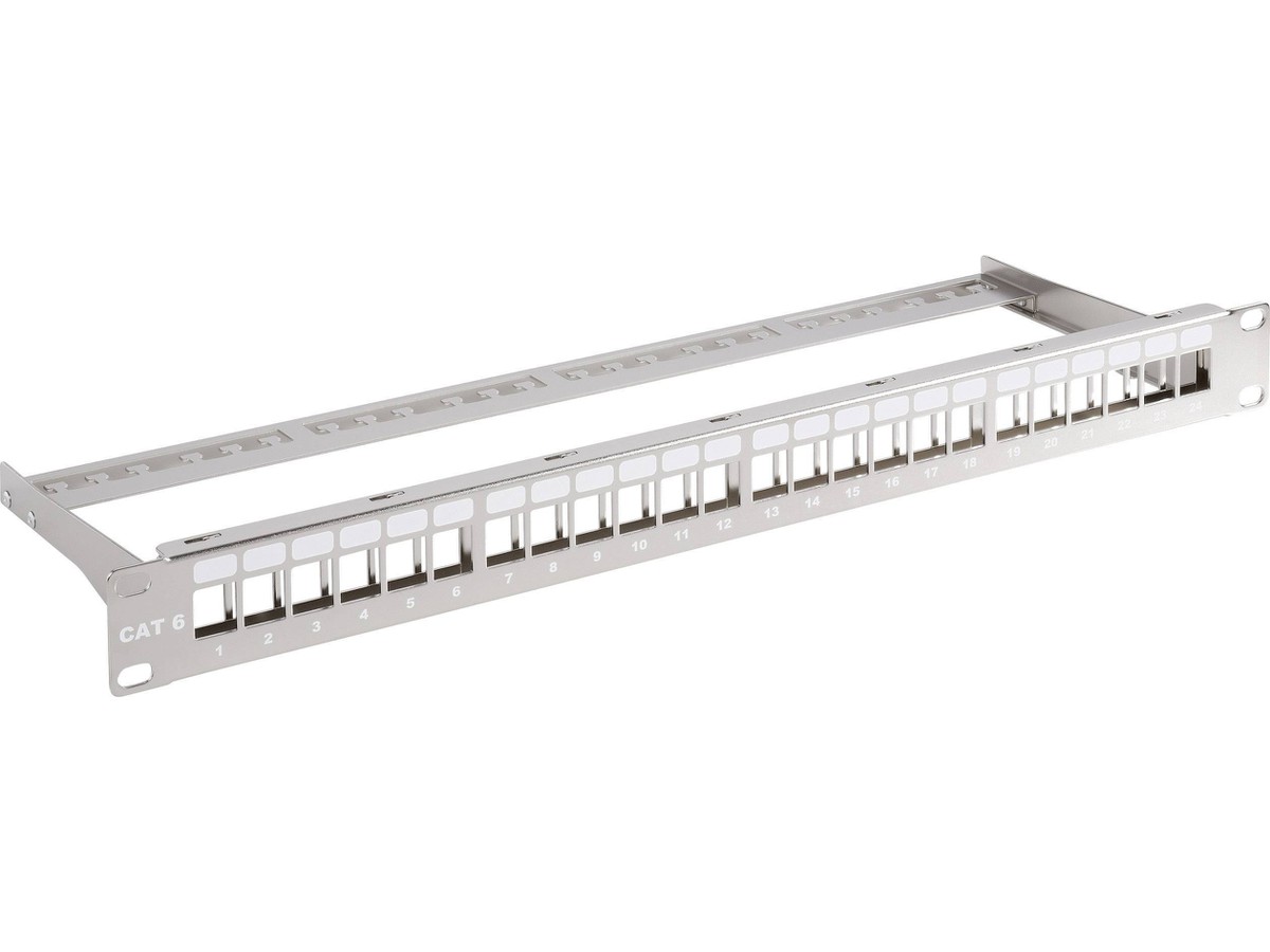 INFRALAN Rangierfeld 19" 1HE 24x - leer, Metallfarbe, für Keystone Module