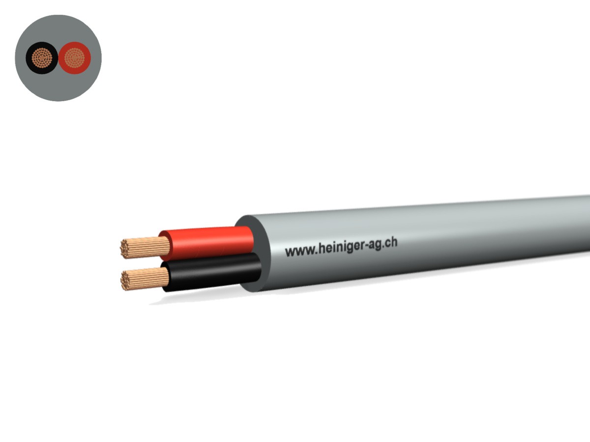 Câble haut-parleur Cca-flex 2x2.50 gr - nr/rg san-hal EN50399
