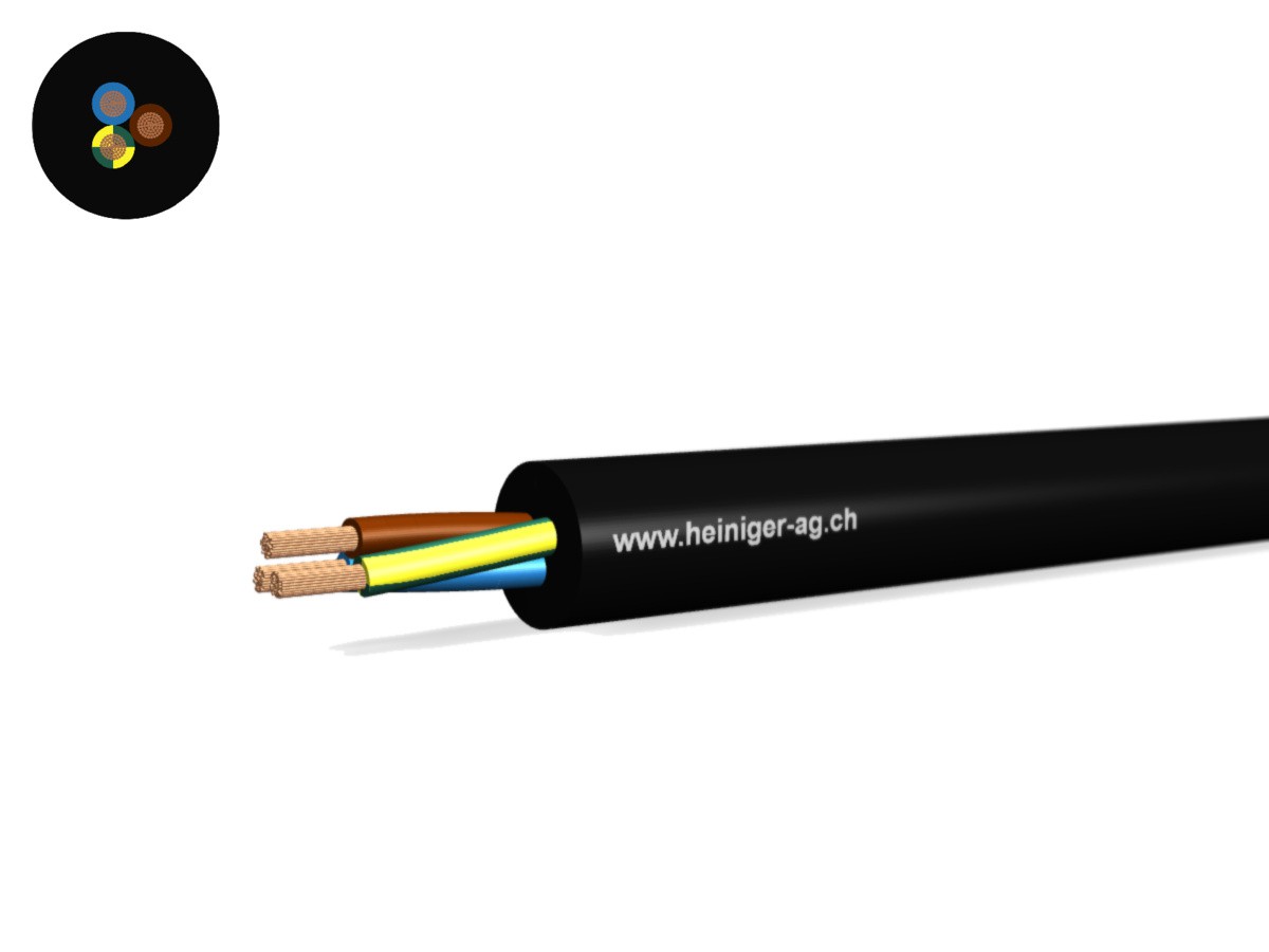 Gd câble de raccordement Eca 3G1.00 LNPE - nr RAL9005 H05RR-F 300/500V HD 308 S2