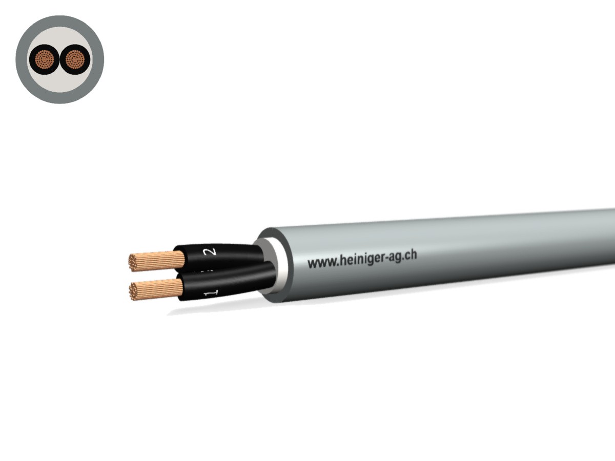 PVC-PUR Kabel 2x1.50 OZ num gr - 300/500V