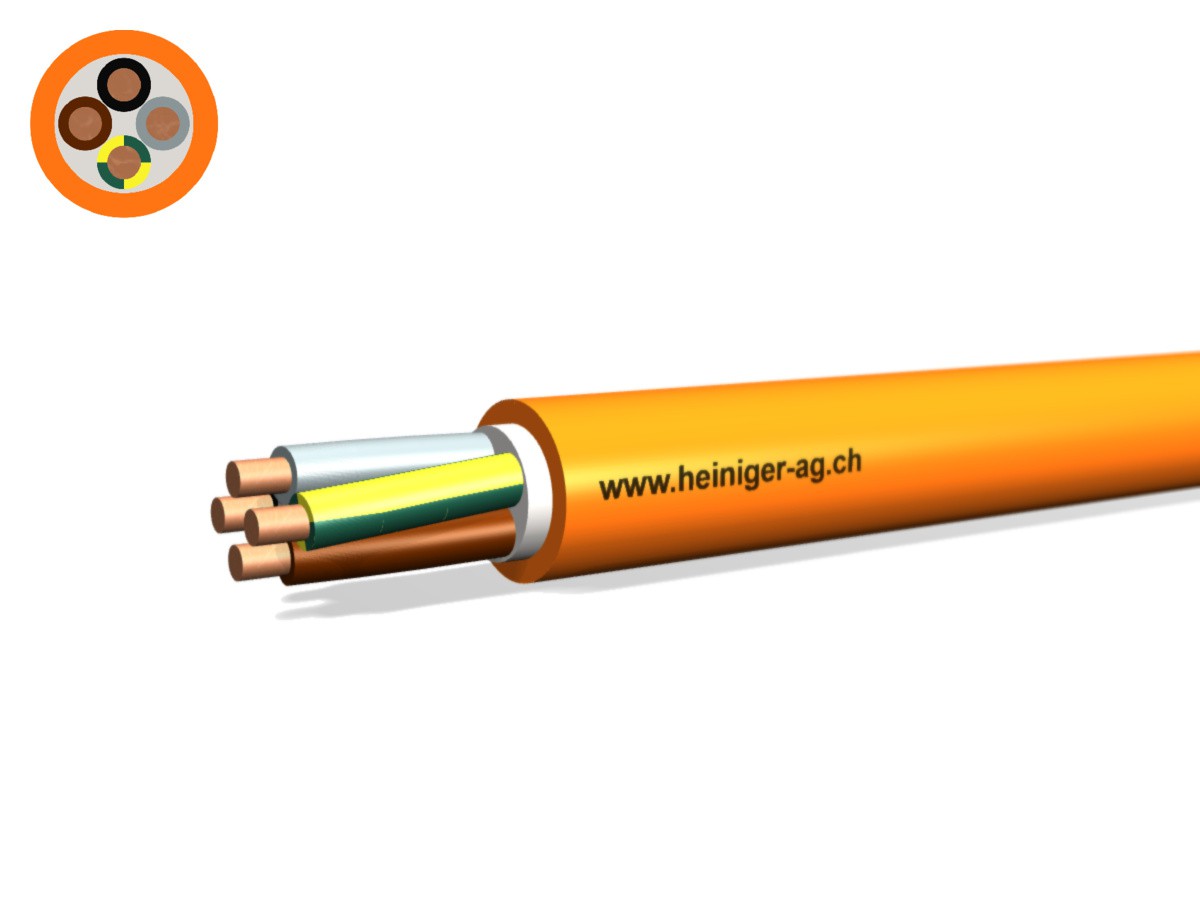 Câble de séc. FE180 E30-E60 VDE 4x6 - LPE NHXH san-hal non p. de flamme or